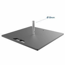 base piatta, 360x360 mm, Ø 18 mm base quadrata per flexflag square