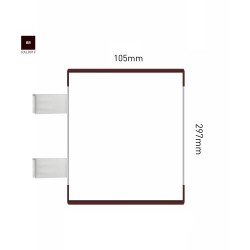 Cartello modulare intercambiabile con sistema a bandiera signcode color flag 297x105 mm HxB BR-marrone-RAL8019