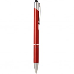 Penna a sfera con touch screen in metallo rossa personalizzata B11188R