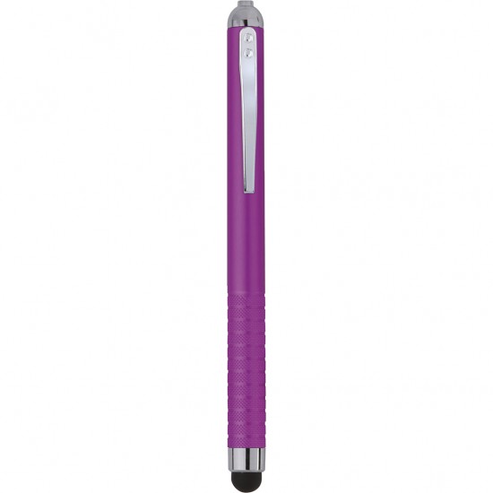 Penna a sfera con touch screen in plastica fucsia personalizzata B11199FU