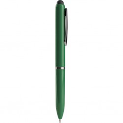 Penna a sfera con touch screen in plastica verde personalizzata B11230V