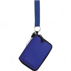 Astuccio appendibile in neoprene e poliestere blu royal personalizzato E14071BL