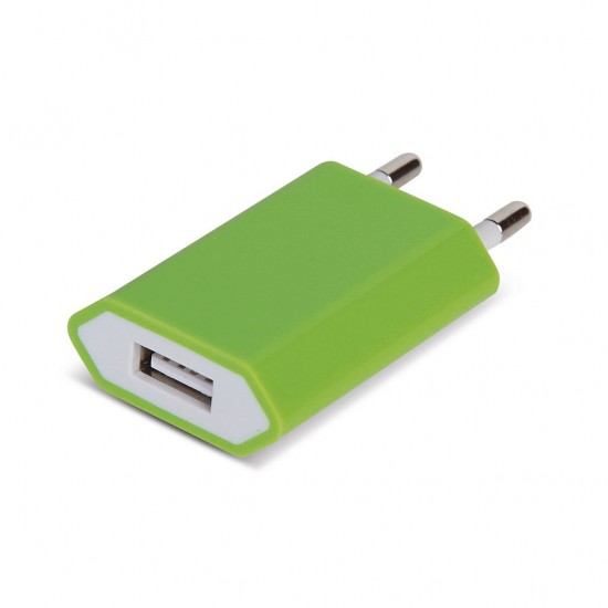 Alimentatore usb in plastica verde acido personalizzato E14496VA