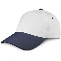 Cappellino golf 5 pannelli bianco/blu navy personalizzato K18040B/NY