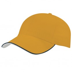 Cappellino 6 pannelli giallo personalizzato K18062G