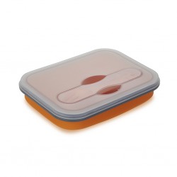 Vaschetta porta vivande in plastica e silicone arancione personalizzato L19003A