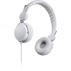 Cuffie stereo con microfono in plastica e metallo bianco personalizzato M20034B