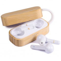 Auricolari bluetooth tws in bamboo personalizzato M20048