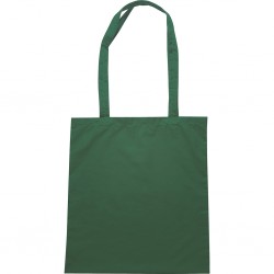 Borsa shopper con soffietto in cotone twill verde inglese personalizzata Q24199VI