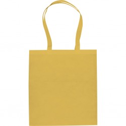 Borsa shopper con soffietto in tnt gialla personalizzata Q24243G