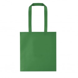 Borsa shopper con soffietto in tnt verde personalizzata Q24258V