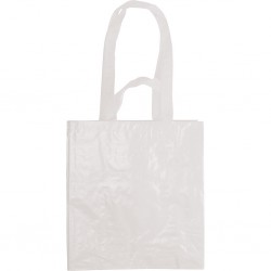 Borsa shopper con soffietto in pp laminato bianca personalizzata Q24260B