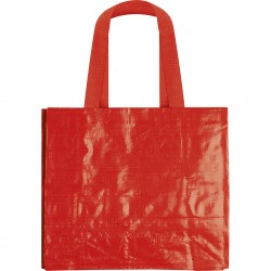 Borsa shopper con soffietto in pp laminato rossa personalizzata Q24261R