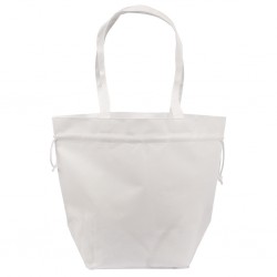 Borsa shopper con soffietto in tnt bianca personalizzata Q24267B