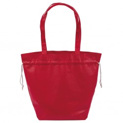 Borsa shopper con soffietto in tnt rossa personalizzata Q24267R