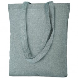 Borsa shopper in cotone riciclato verde personalizzata Q24282V