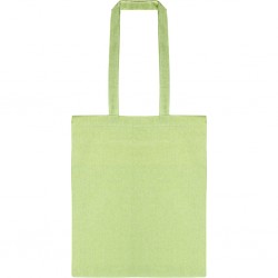 Borsa shopper in cotone riciclato verde acido personalizzata Q24282VA