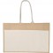 Borsa da mare in iuta e cotone natural personalizzata Q24867NT