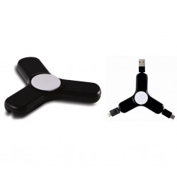 Fidget spinner con connettori in plastica nero personalizzato S26322N